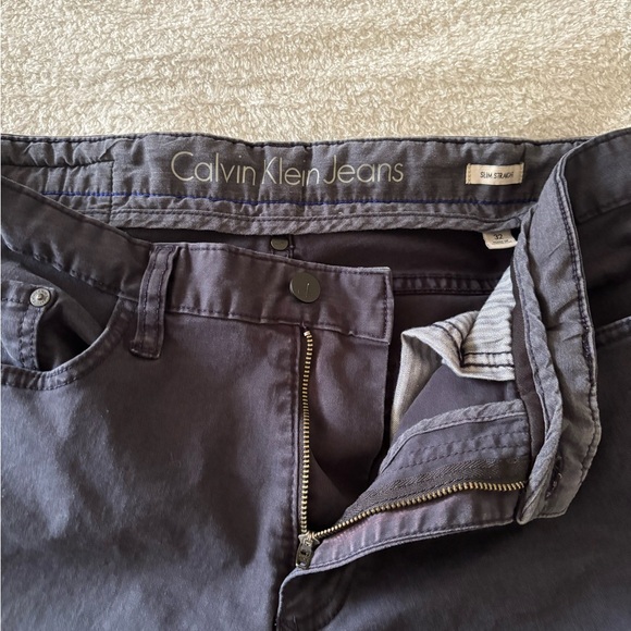 Calvin Klein Stylish Charcoal Slim Straight Jeans Size 32 - Picture 3 of 10